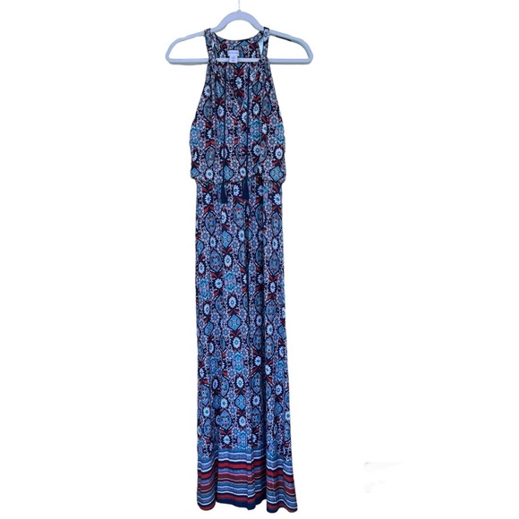 Antibes Blanc Dresses & Skirts - Antibes Blanc Women’s Pullover Halter Sleeveless Maxi Paisley Print Dress Size M